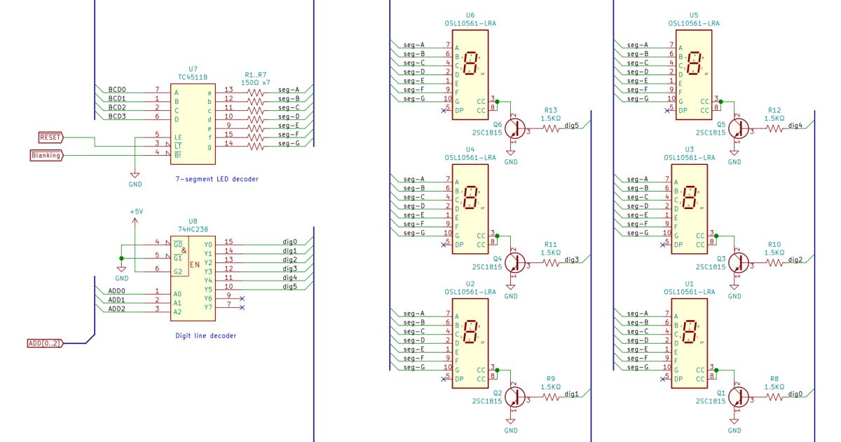 ロジックICによる 7セグメントLED ダイナミック点灯回路 by