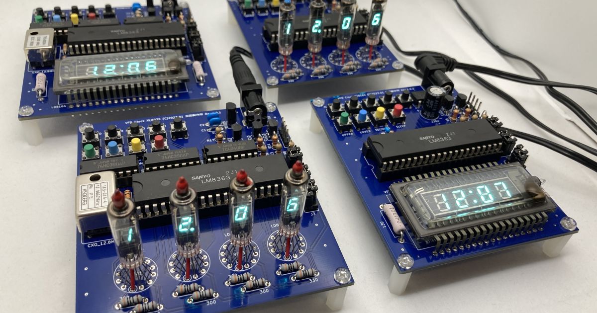 専用LSIを使用したVFD(蛍光表示管)デジタル時計の製作【専用基板 専用LSIを使用したVFD(蛍光表示管)デジタル時計の製作【専用基板
