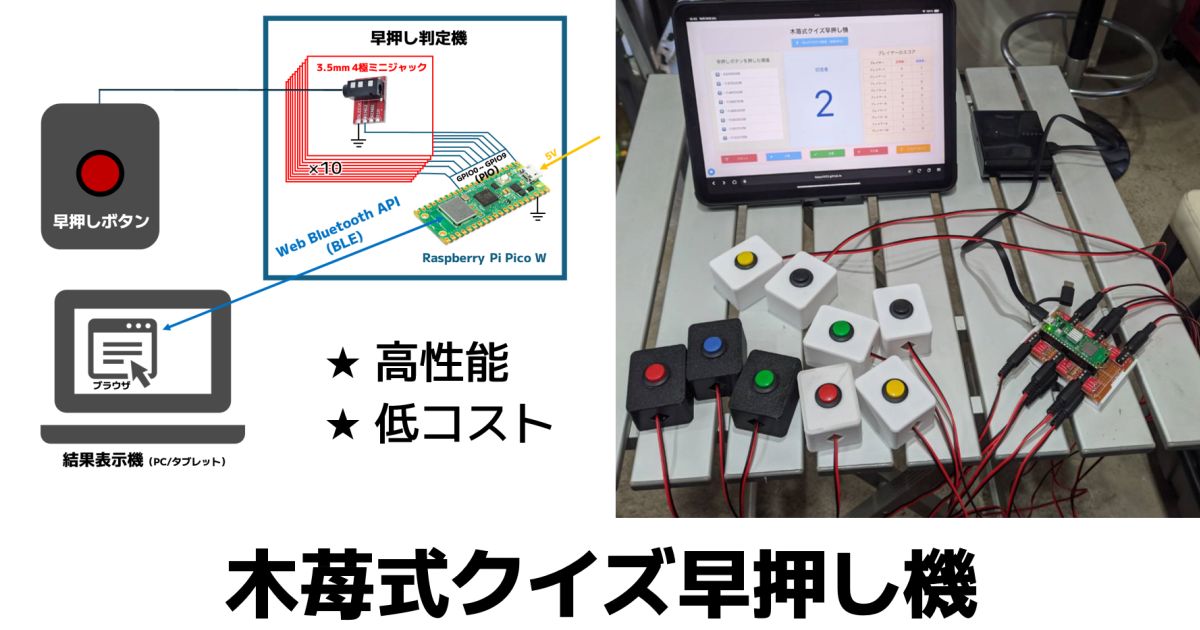 木苺式クイズ早押し機【PIOを使用した高性能・低コストタイミング検出 
