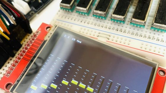 【SPRESENSE2023】タッチパネルにバーチャルフェーダーを載せたよっ