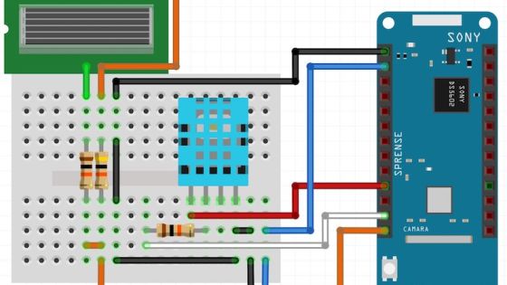 SPRESENCEとDHT11で作る　窓際専用温湿度計測器　