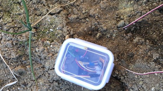 試作　スプレッセンスを使う　家庭菜園で使う温湿度ロガー