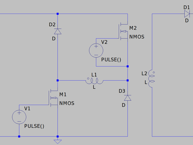 2スイッチフライバックコンバータをシミュレーション(前回の続き)