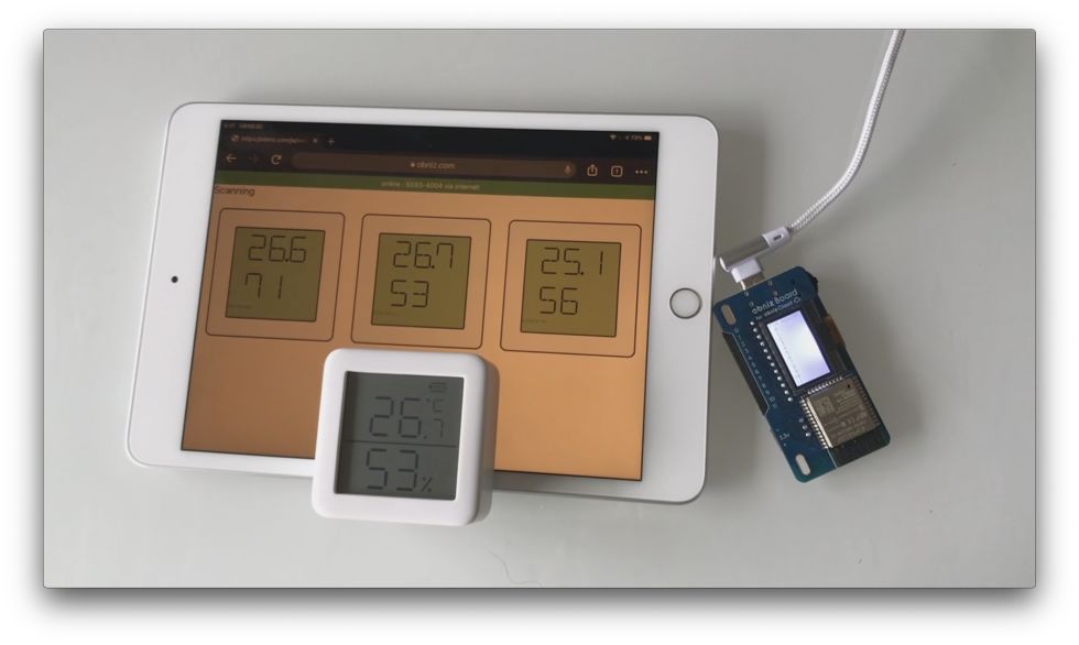 ObnizでもSwitchBot温湿度計