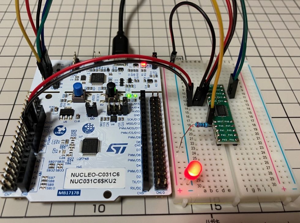 STM32C011F4P6のLチカ(ST-LINK/V2, Nucleo開発ボードC031C6)