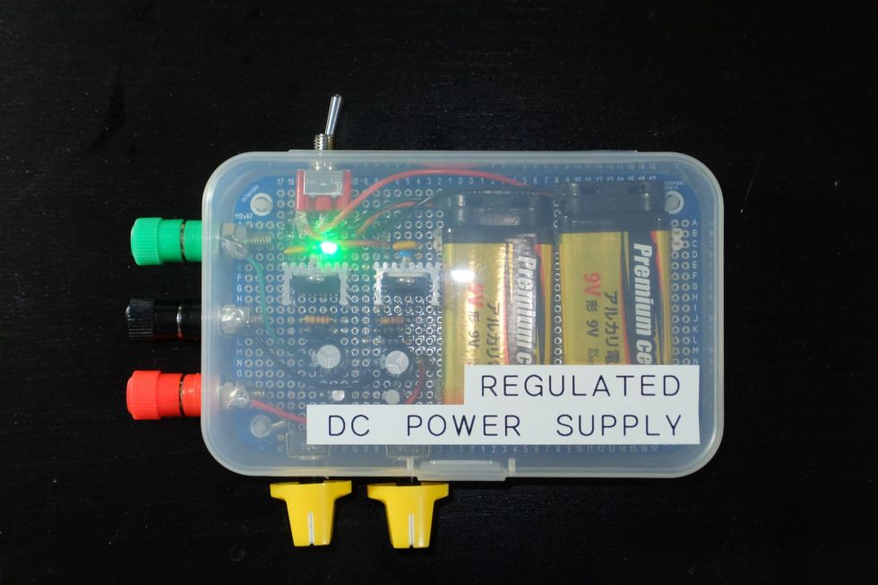 3端子レギュレータで実験用の簡易両電源をつくる