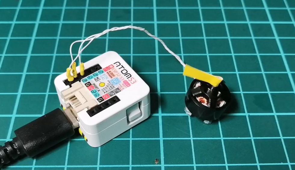 ATOMS3 モータドライバ使わずポート出力だけで3相ブラシレスモータを回す