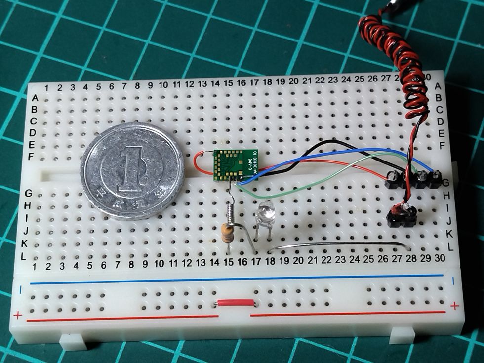 小型BLEマイコン nRF52832,MDBT42Vモジュール　BLE操作でＬチカ