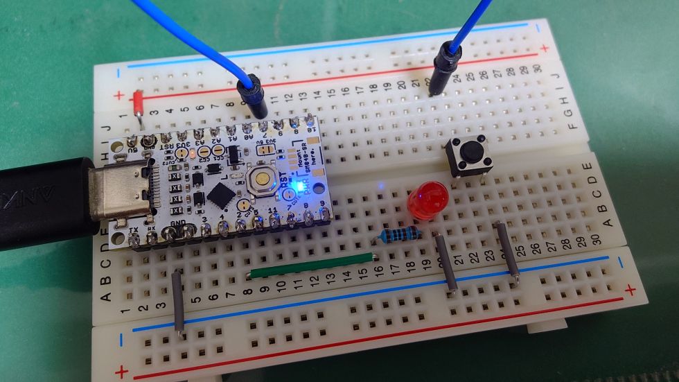 UIAPduino タクトスイッチ押下で点灯