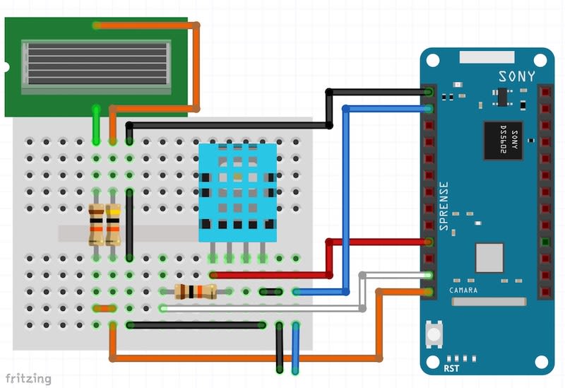 SPRESENCEとDHT11で作る　窓際専用温湿度計測器　