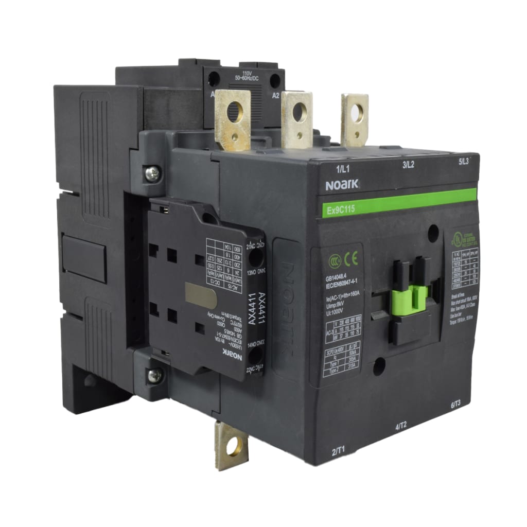 CONTACTOR 115A AC-3, 2 AX-NO, 2 AX-NC,  CONTROL A 110VAC/DC 50/60HZ.