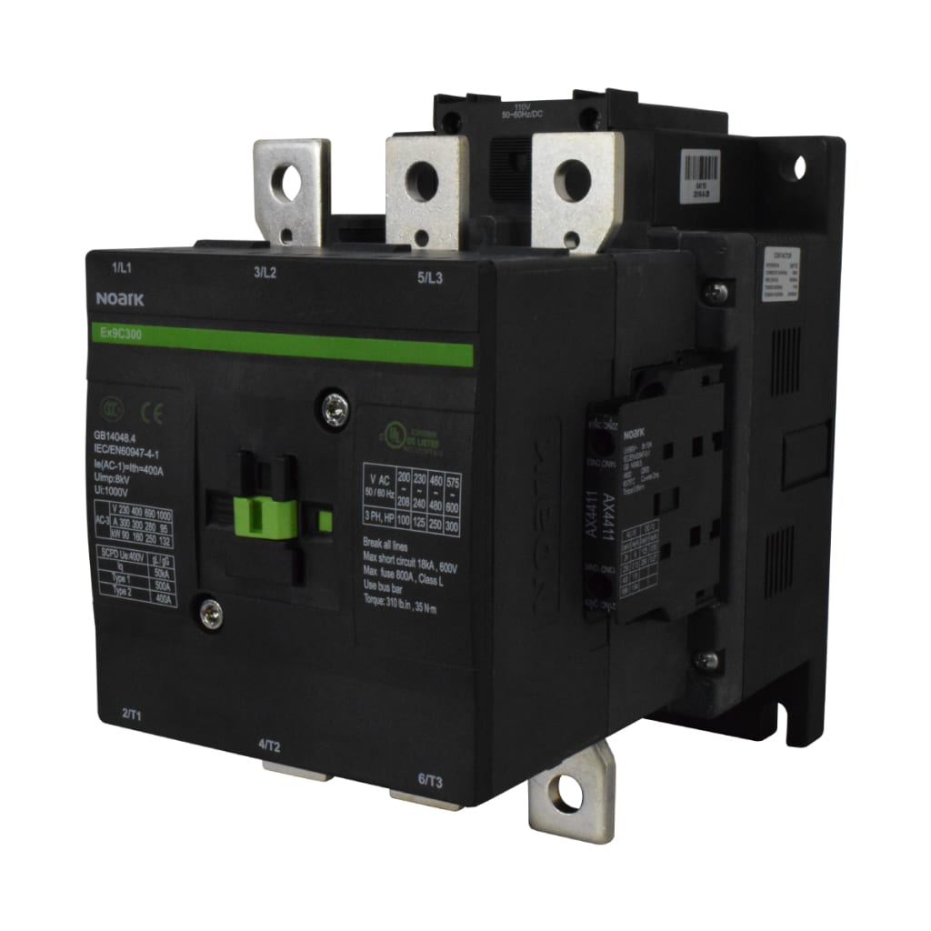 CONTACTOR 300A AC-3, 2 AX-NO, 2 AX-NC,  CONTROL A 110VAC/DC 50/60HZ.