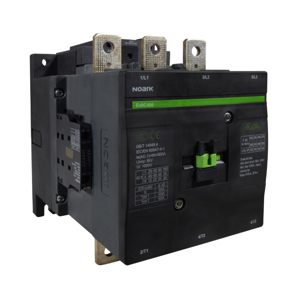 CONTACTOR 400A AC-3, 2 AX-NO, 2 AX-NC,  CONTROL A 220VAC/DC 50/60HZ.