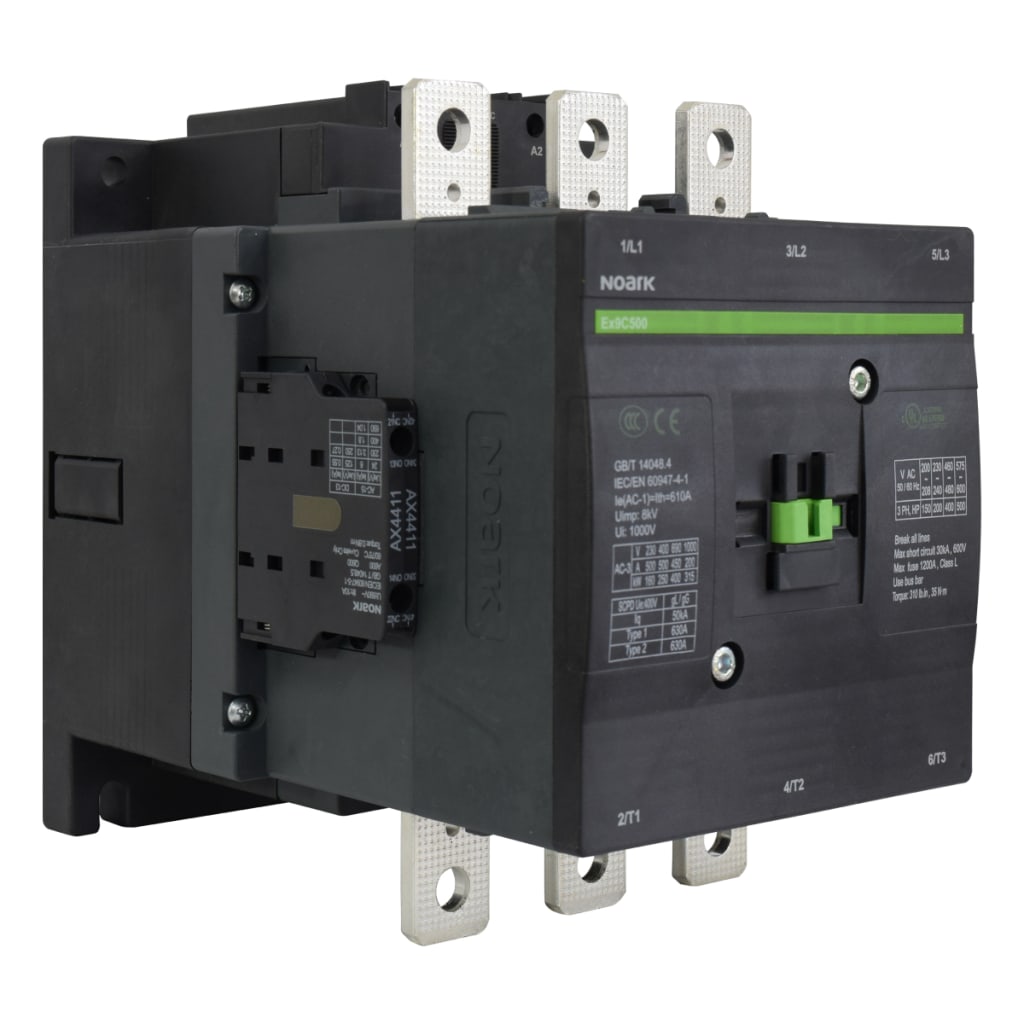 CONTACTOR 500A AC-3, 2 AX-NO, 2 AX-NC,  CONTROL A 220VAC/DC 50/60HZ.