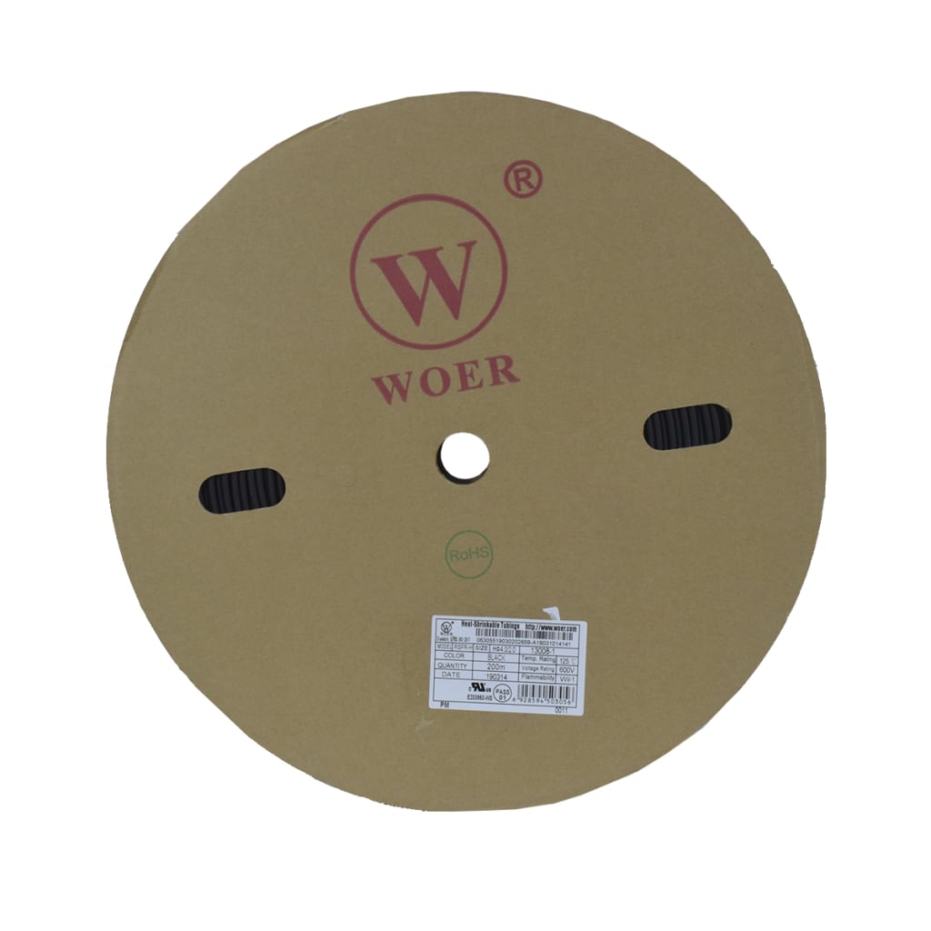 TERMOENCOGIBLE NEGRO 4mm ROLLO/400M UL T125°C