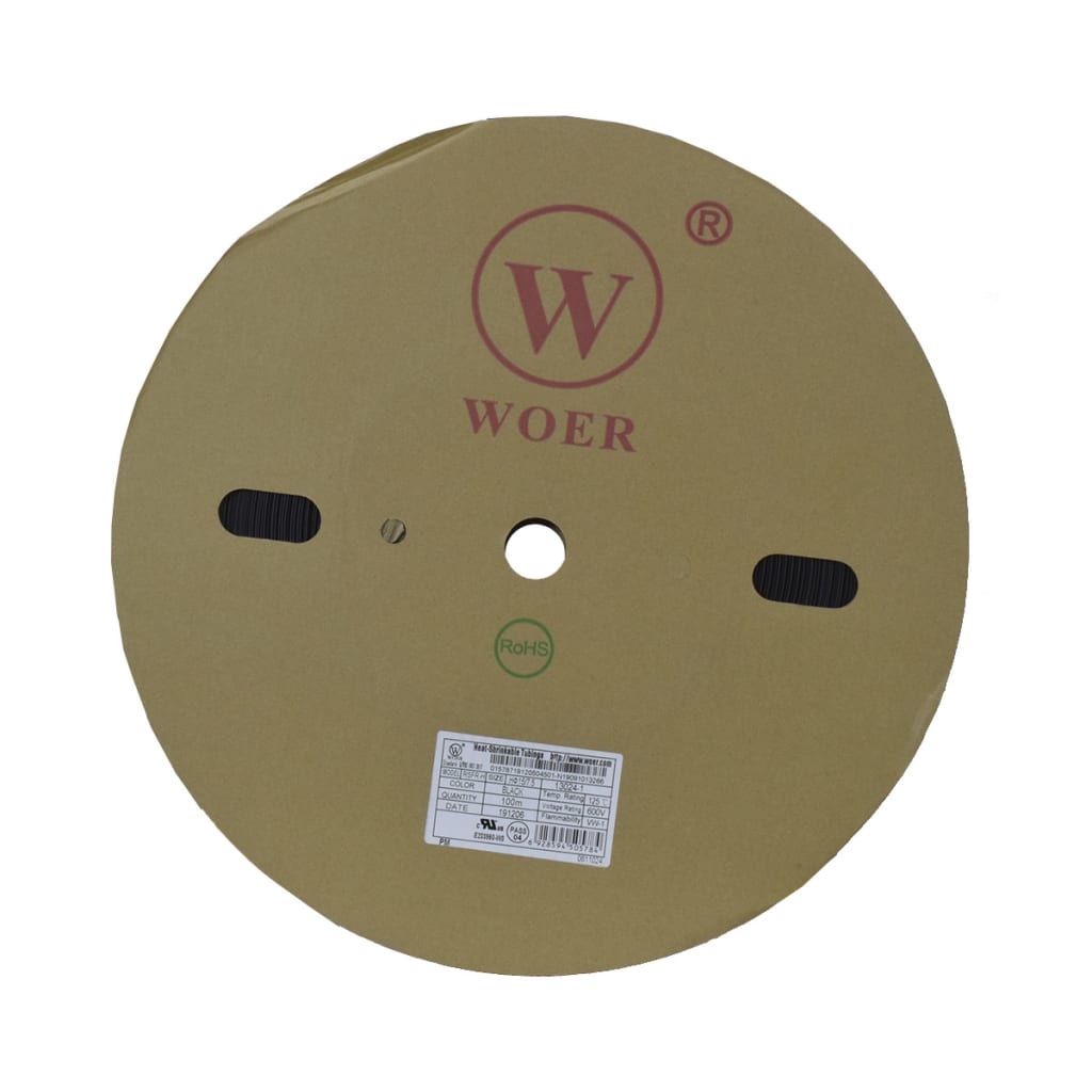 TERMOENCOGIBLE NEGRO 15mm ROLLO/100M UL T125ºC