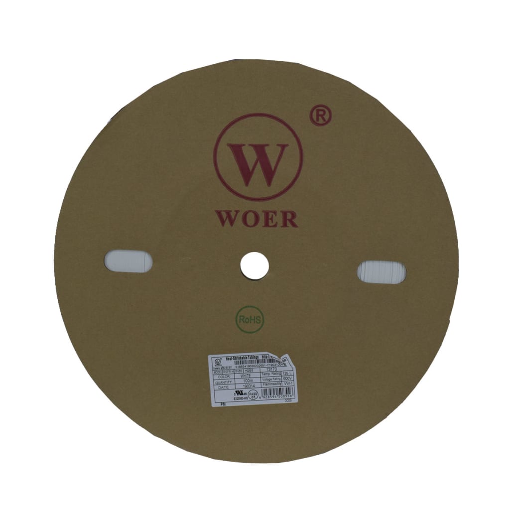 TERMOENCOGIBLE BLANCO 8mm ROLLO/100M UL T125°C