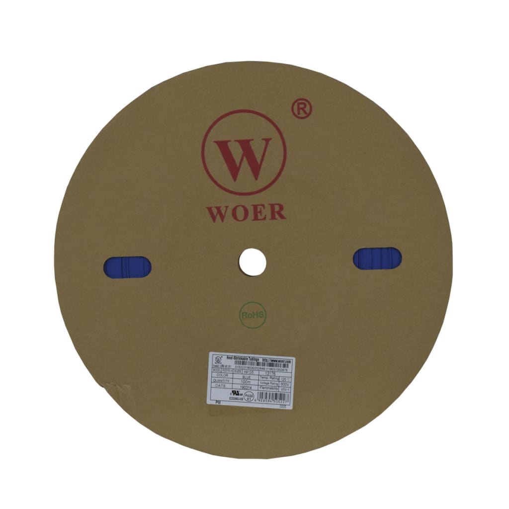 TERMOENCOGIBLE AZUL 10mm ROLLO/100M UL T125°C