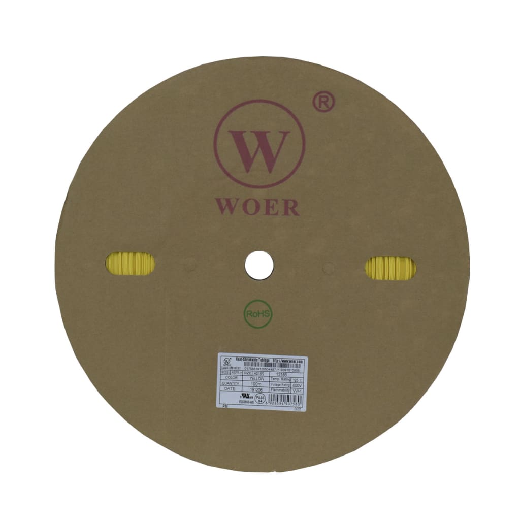TERMOENCOGIBLE AMARILLO 18mm ROLLO/100M UL T125 °C
