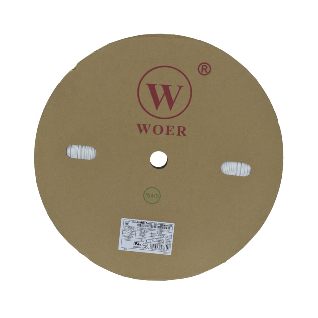TERMOENCOGIBLE BLANCO 18mm ROLLO/100M UL T125°C