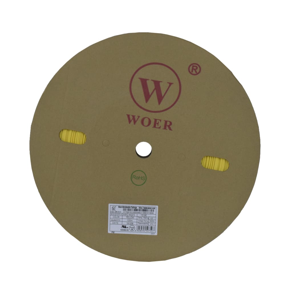 TERMOENCOGIBLE AMARILLO 20mm ROLLO/100M UL T125°C