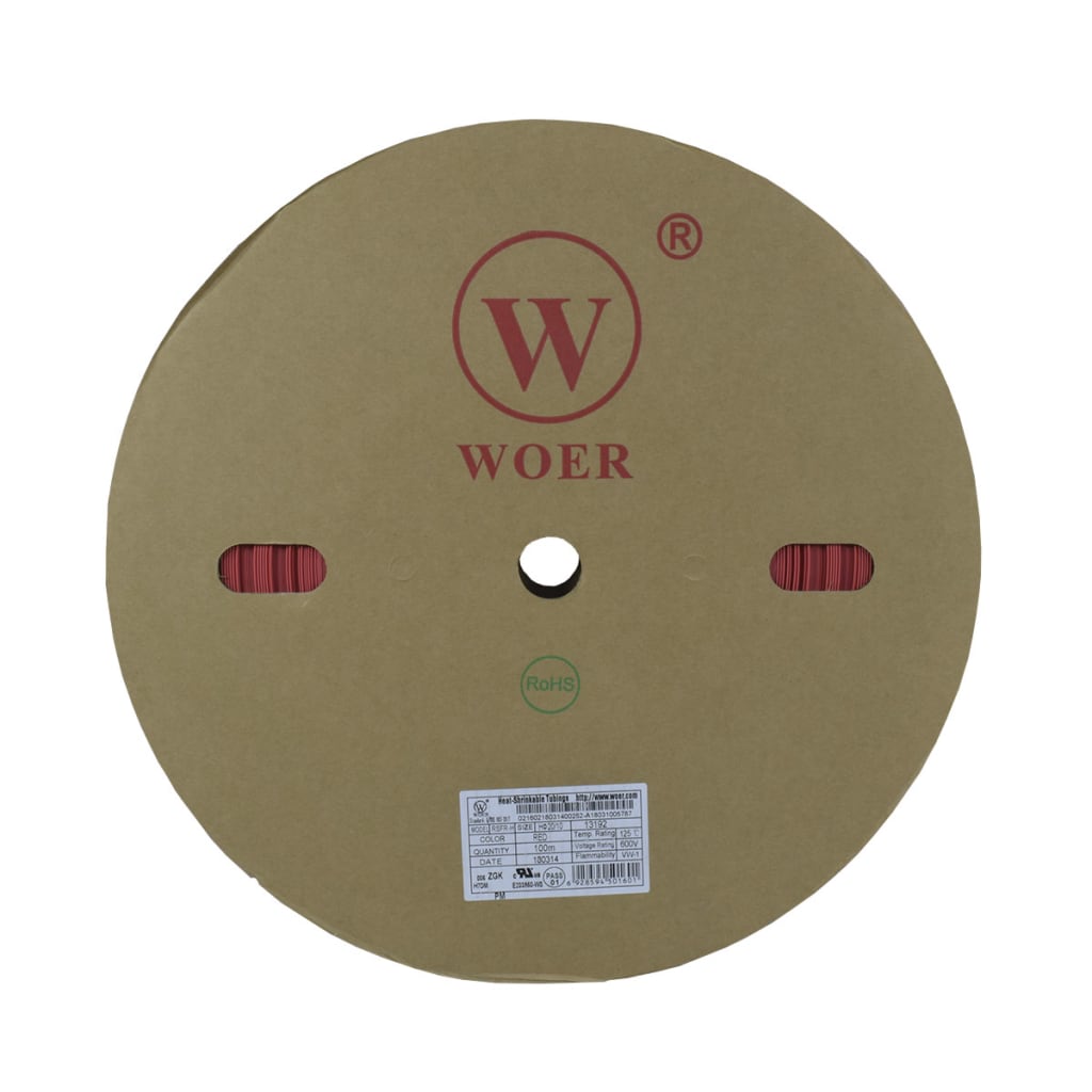 TERMOENCOGIBLE ROJO 20mm ROLLO/100M UL T125°C