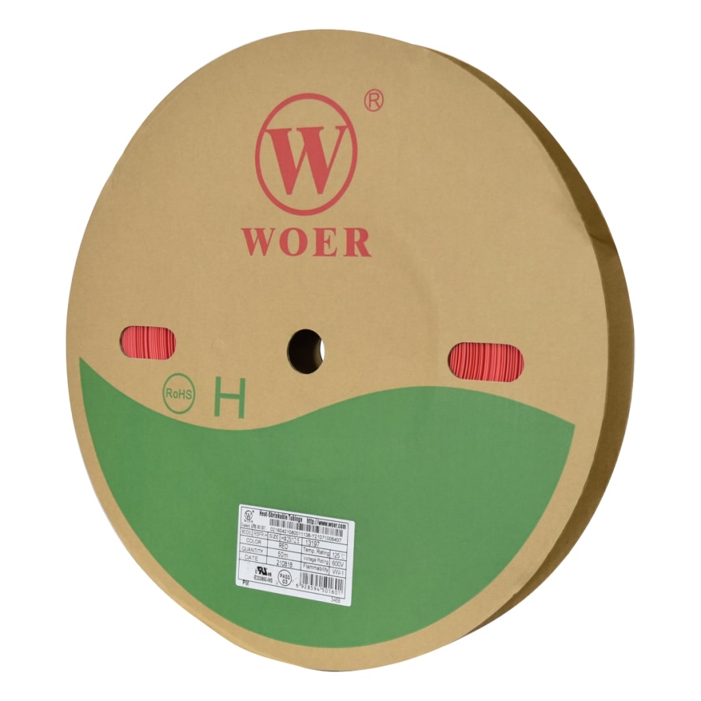 TERMOENCOGIBLE ROJO 25mm ROLLO/50M UL T125°C
