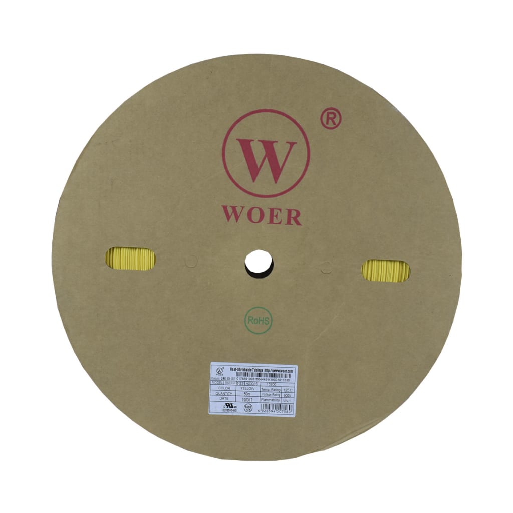 TERMOENCOGIBLE AMARILLO 30mm ROLLO/50M UL T125°C