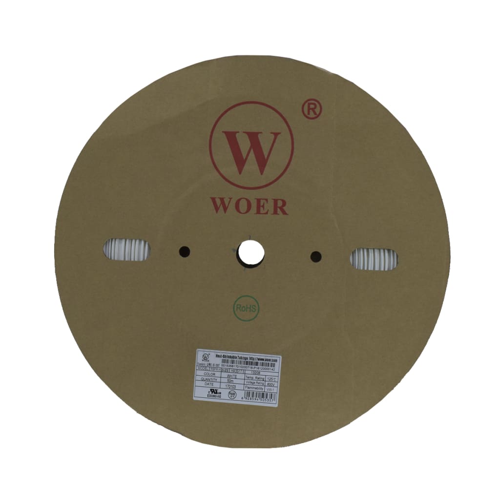 TERMOENCOGIBLE BLANCO 35mm ROLLO/50M UL T125°C
