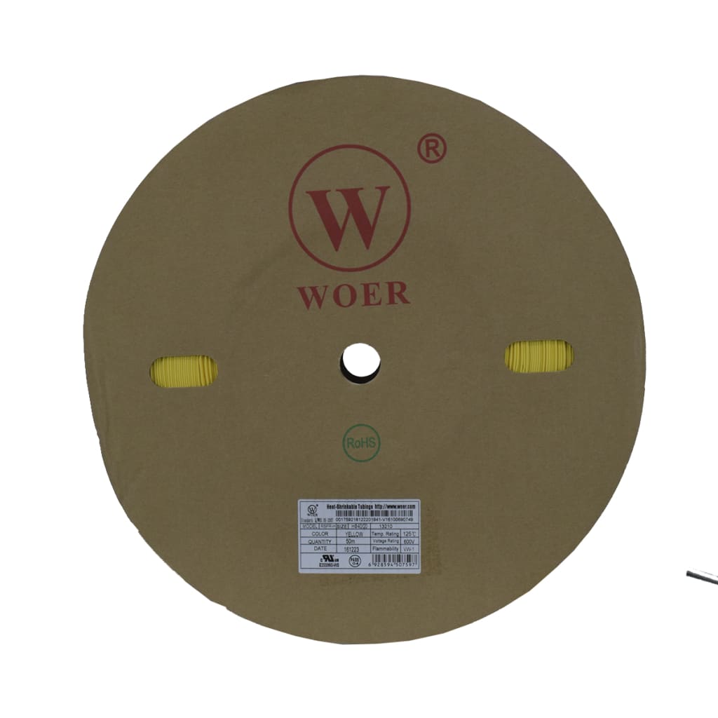 TERMOENCOGIBLE AMARILLO 40mm ROLLO/50M UL T125°C