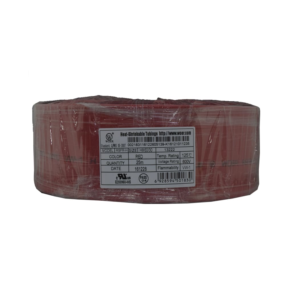 TERMOENCOGIBLE ROJO 60mm ROLLO/25M UL T125°C
