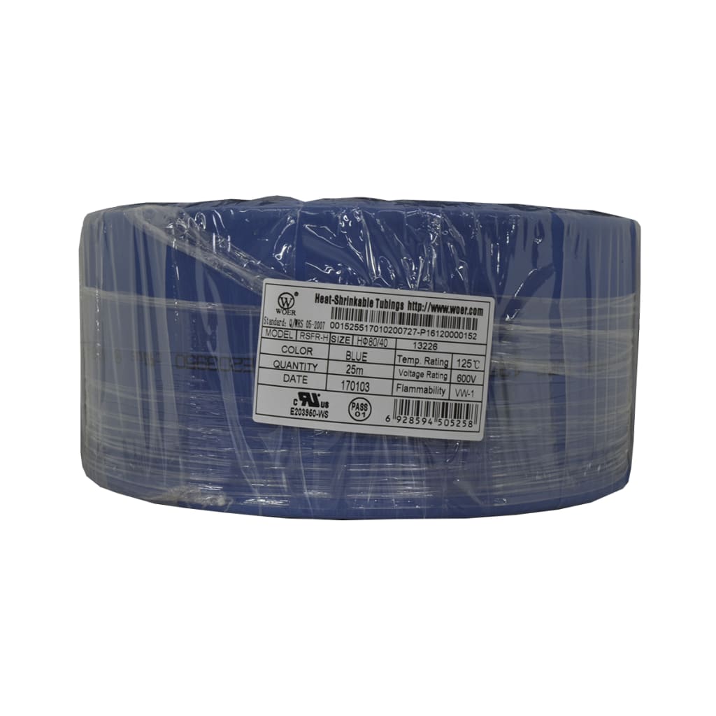 TERMOENCOGIBLE AZUL 80mm ROLLO/25M UL T125°C