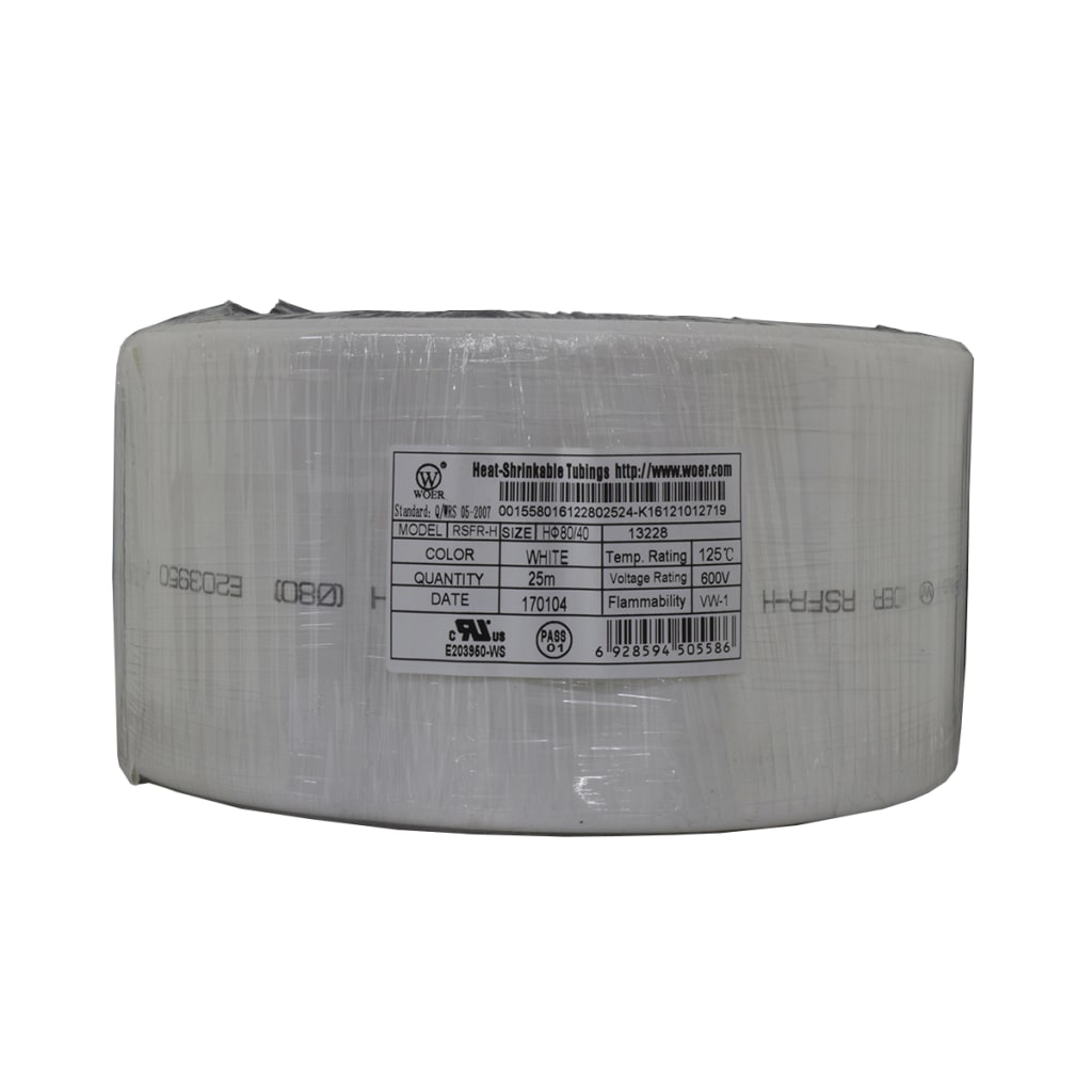 TERMOENCOGIBLE BLANCO 80mm ROLLO/25M UL T125°C