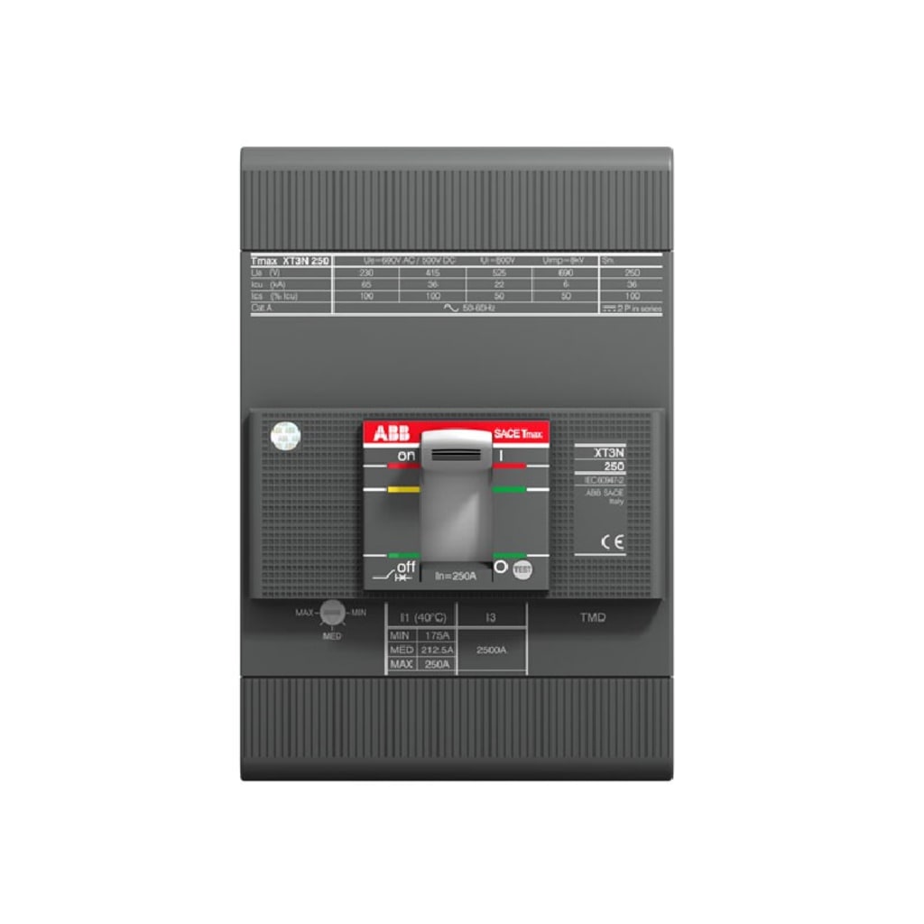 BRK CAJA MOLDEADA DE 2 P, 200 AMP, 65/50KA TENSION DE TRABAJO: 220/415VAC TENSION DE AISLAMIENTO: MAX UI 800VAC 50/60HZ
