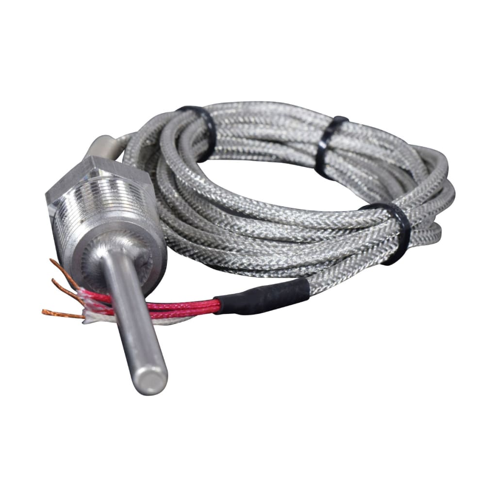 PT-100 BULBO RECTO 50 MM X 6 MM DIAMETRO, ACERO INOXIDABLE 316, CABLE 2 MT FIBRA DE VIDRIO ENMALLADO. CONEXIÓN A PROCESO DE 1/2" NPT