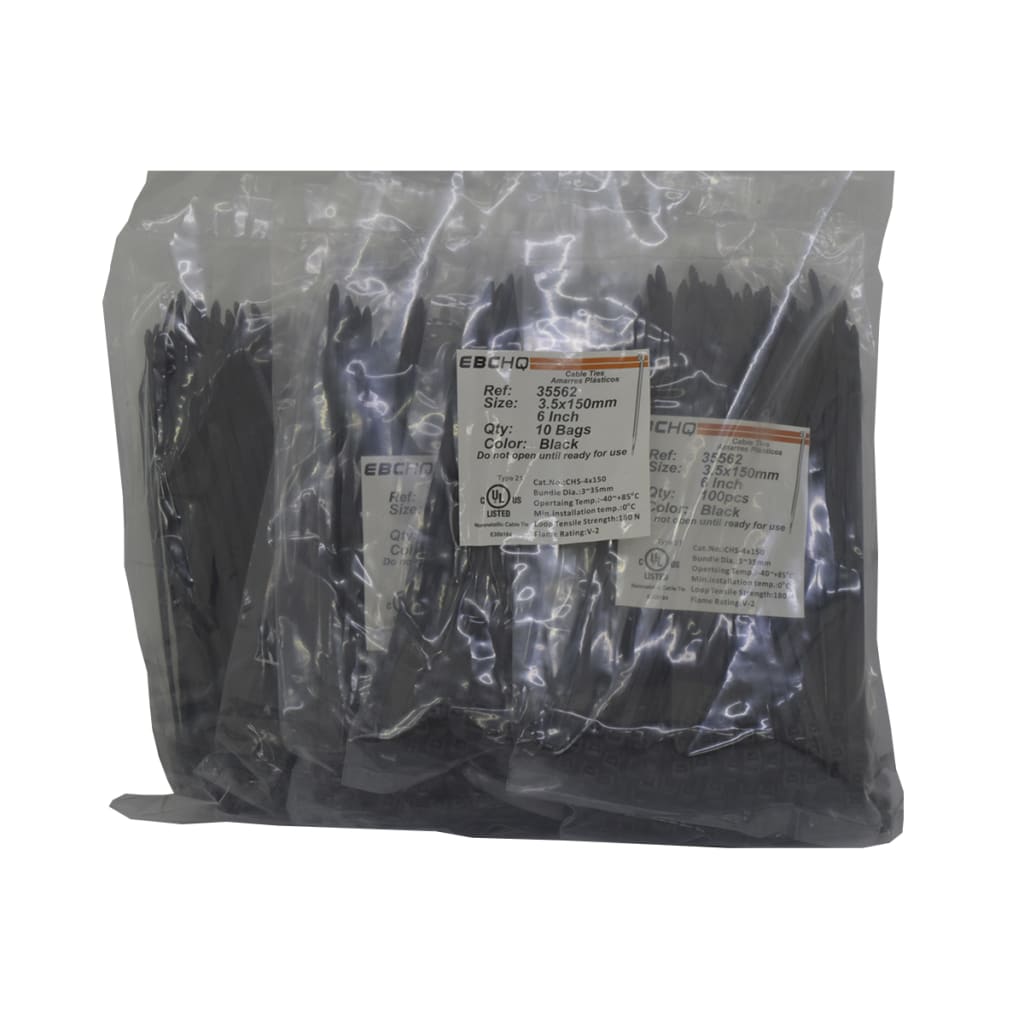 AMARRE 150x3.5mm NEGRO X 10 UNID / PQTE 100 UNID