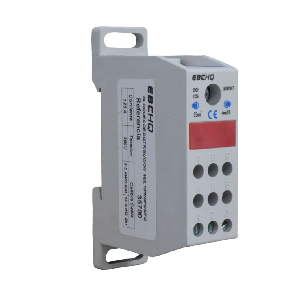 BLOQ DIST AMA E8 2AWG/SAL 9X12AWG 125A/690V