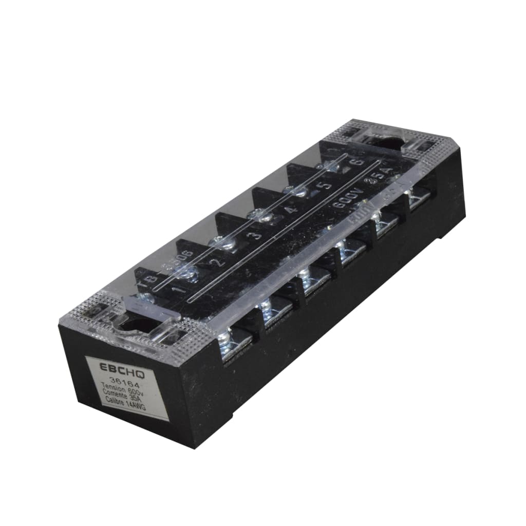 REGLETA TB C/TAPA 6P 35A/600V X 20 UNID