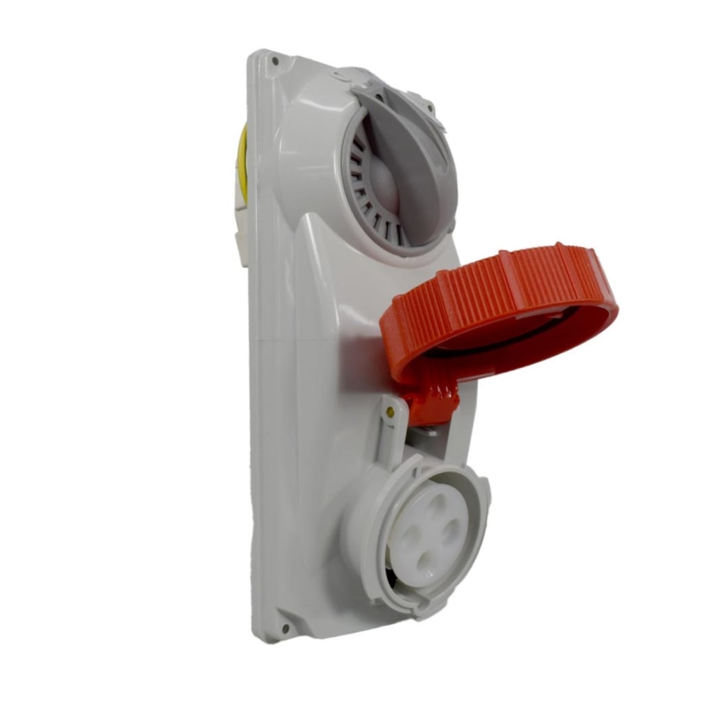 BASE CON INTERR 4X16A 400V 6H IP67 ROJA