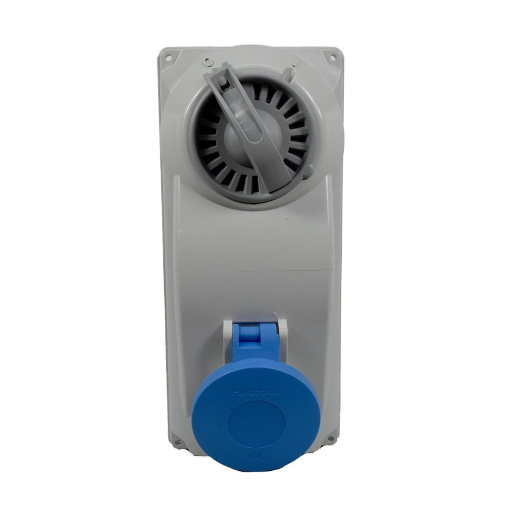 BASE CON INTERR 3X16A 230V 6H IP44 AZUL
