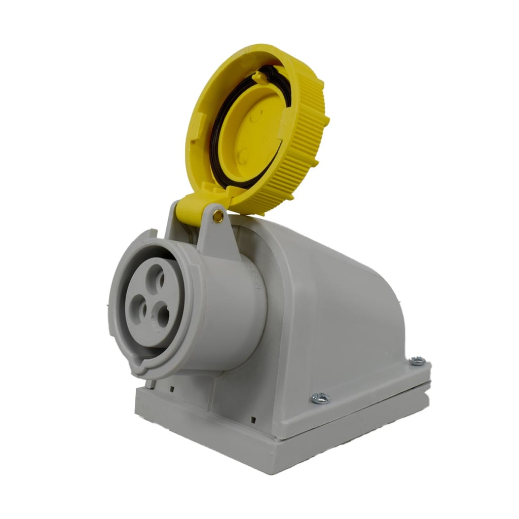 TOMA S/PON 3X16 A 110V IP67 90º AMARILLA