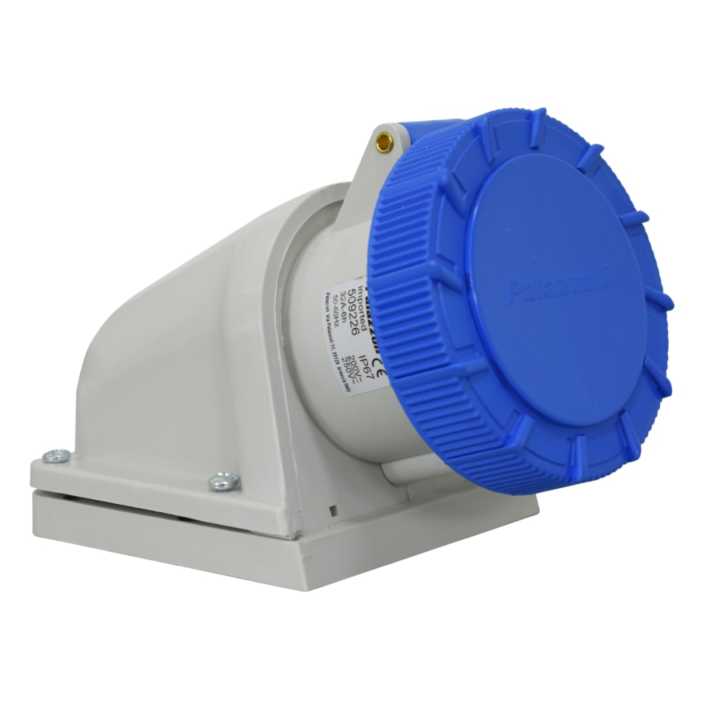 TOMA S/PON 3X32 A 230V IP67 90º AZUL