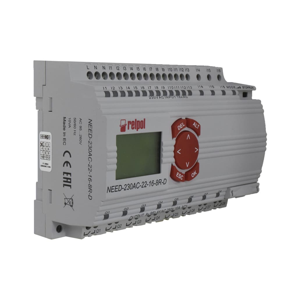 MINI-PLC AC 16 IN/8Q +LCD