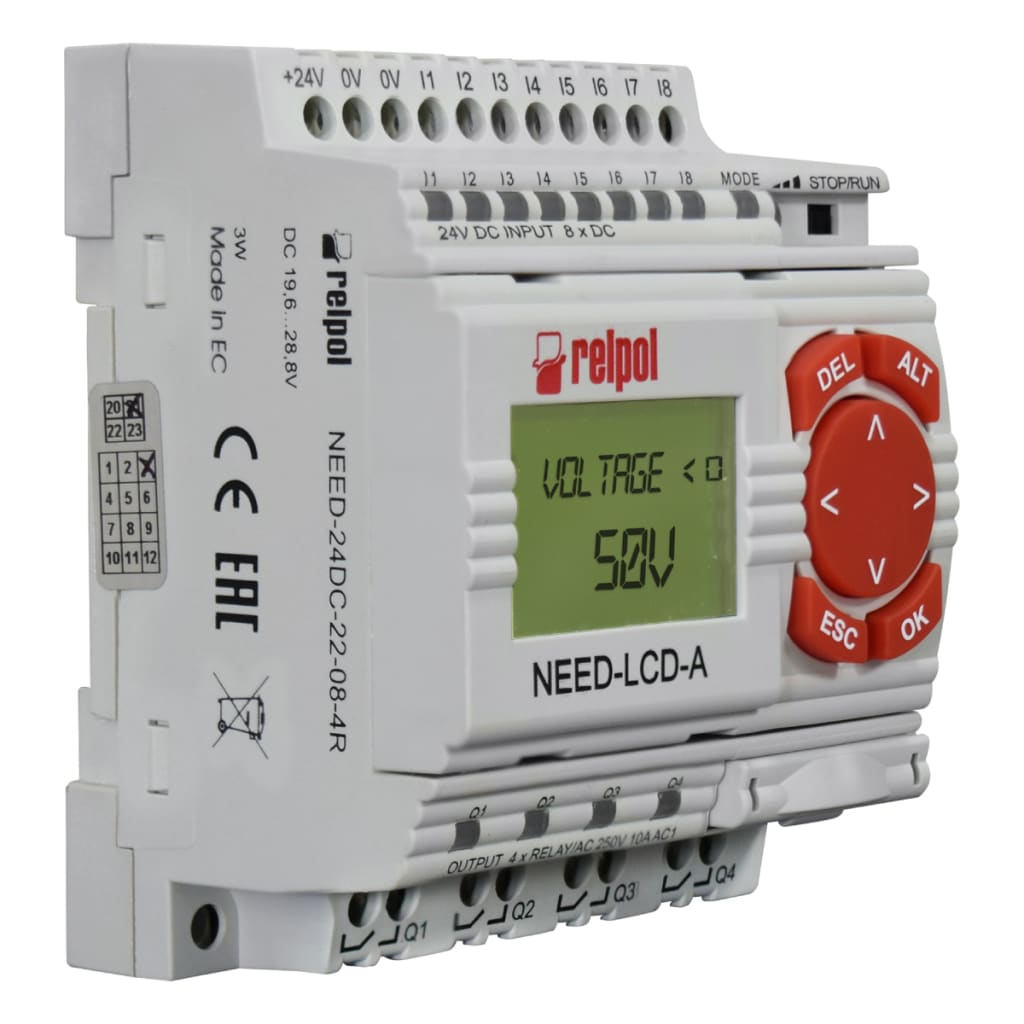 MINI-PLC DC 8 IN/4Q + LCD
