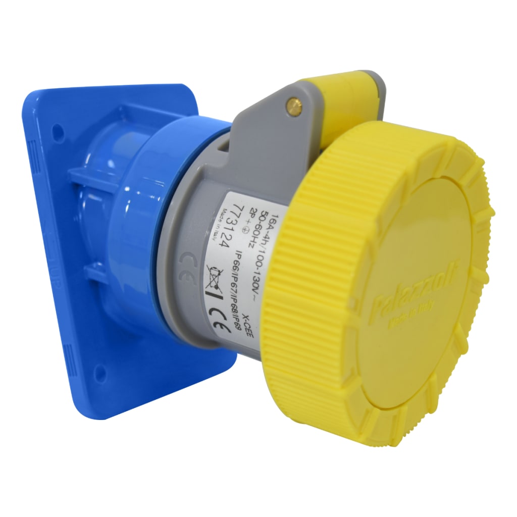 TOMA INCRUSTAR INCLI 3X16A 110V 4H IP66/67/68/69 AMARILLA XCEE