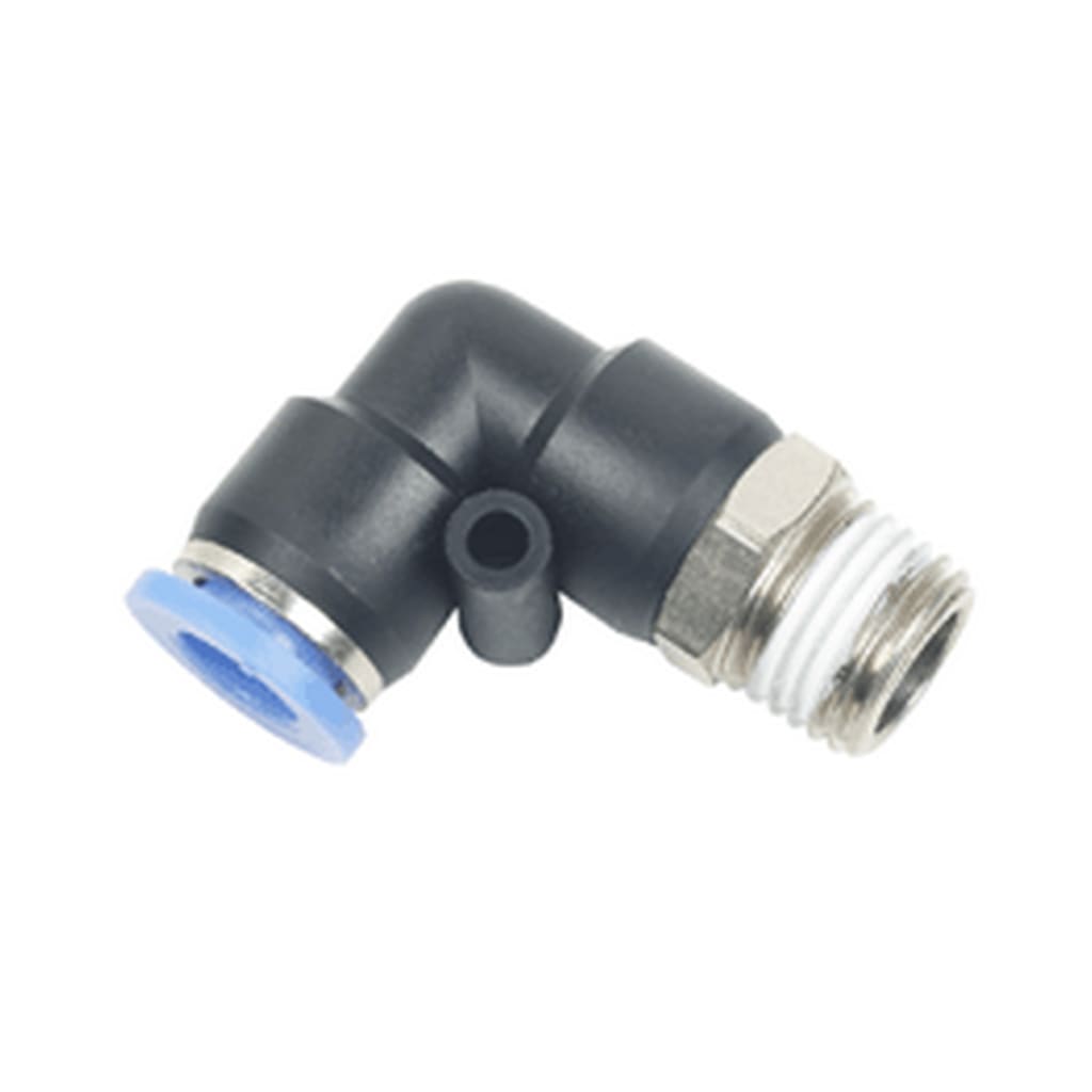 RACOR INST M A 90º PU MANG 8mm ROSCA 3/8 NPT X 10 UNID