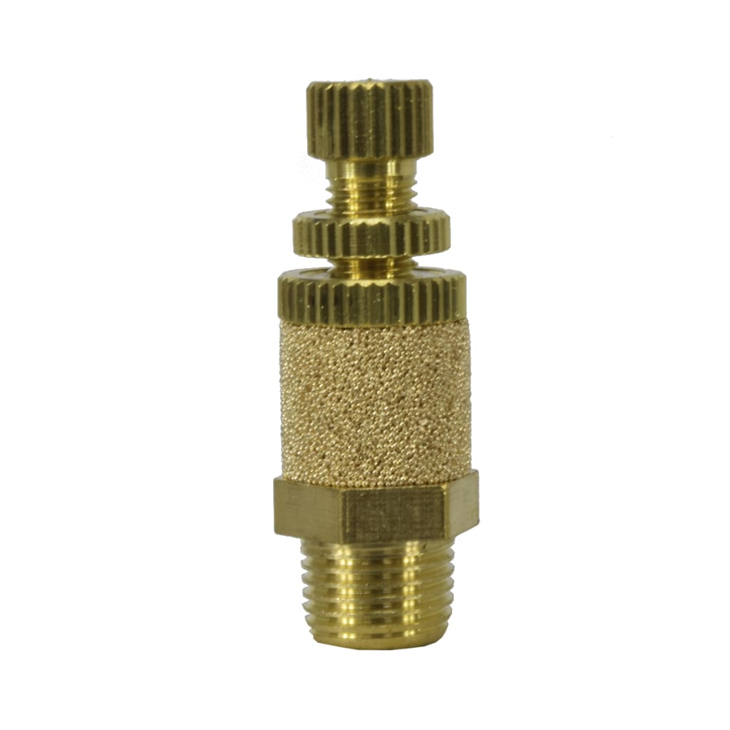 SILENCIADOR MACHO 1/8"NPT C/CONTROL FLUJO RED 30dB X 10 UND