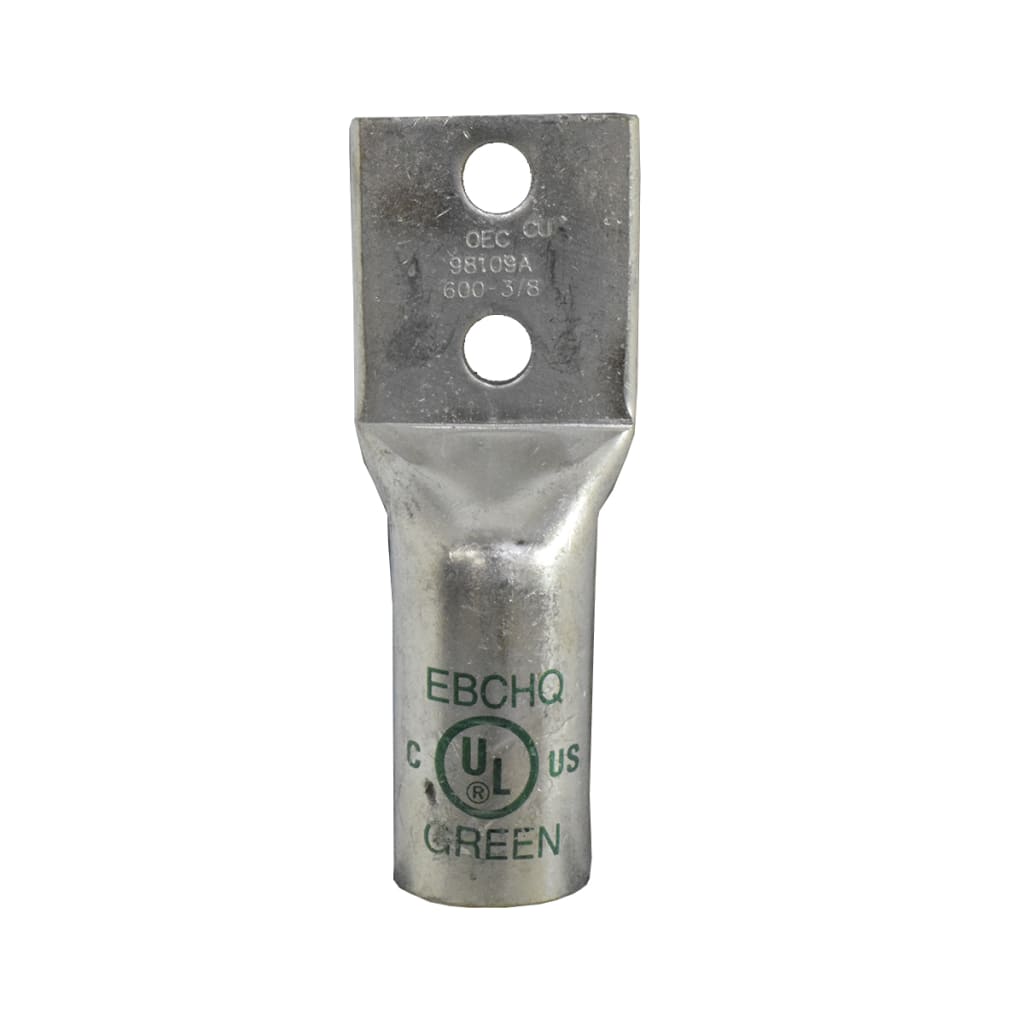 TERMNAL TUB B LAR 2H 600MCM DIA 3/8 VERD