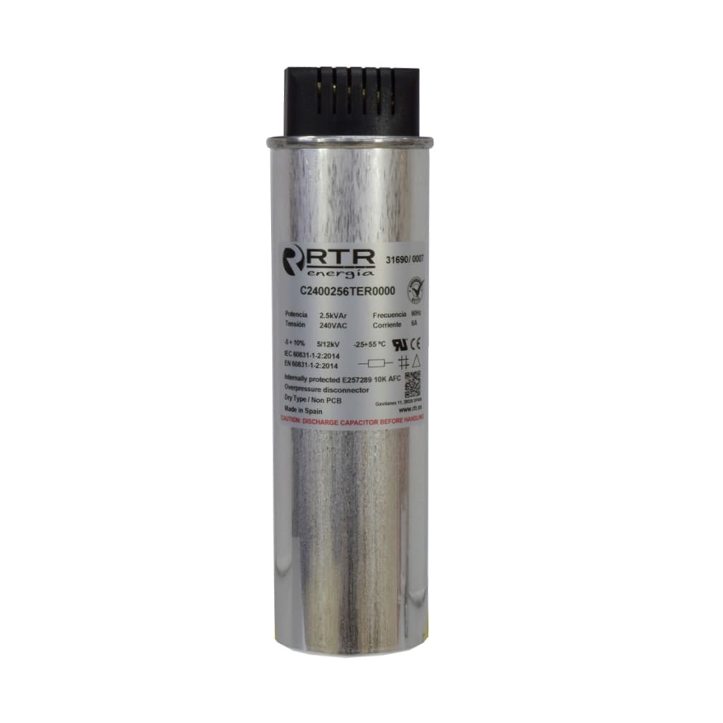 CONDENSAD TRIF P/FP 2,5KVAR/240VAC 60HZ UL ESPAÑA