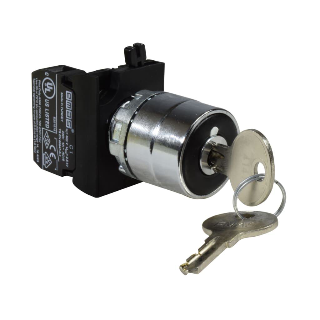 SELECTOR MULETILLA CON LLAVE 2 POS MET 1NA